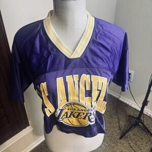 NBA Ultra Game LA Lakers Womens Cropped Jersey Purple Size Small shirt